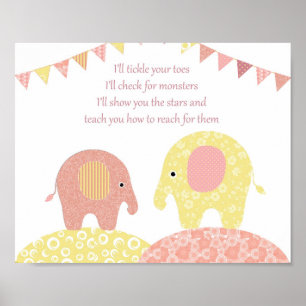 Nursery wall art elephant girl