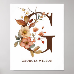 Nursery Wall Art Girl Cottagore Letter G