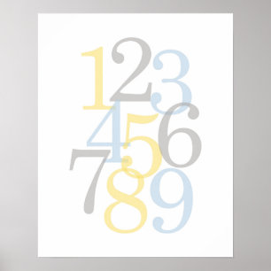 nursery wall art number blue baby boy
