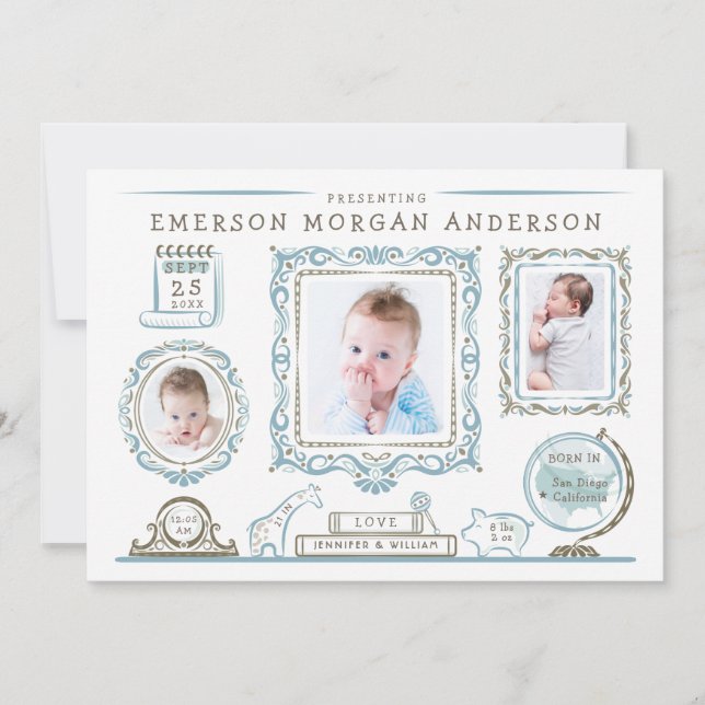 Nursery Wall Baby Birth Announcement (Front)