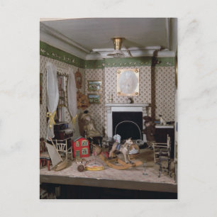 Nursery with toys from 'Miss Miles' House', 1890 Postcard