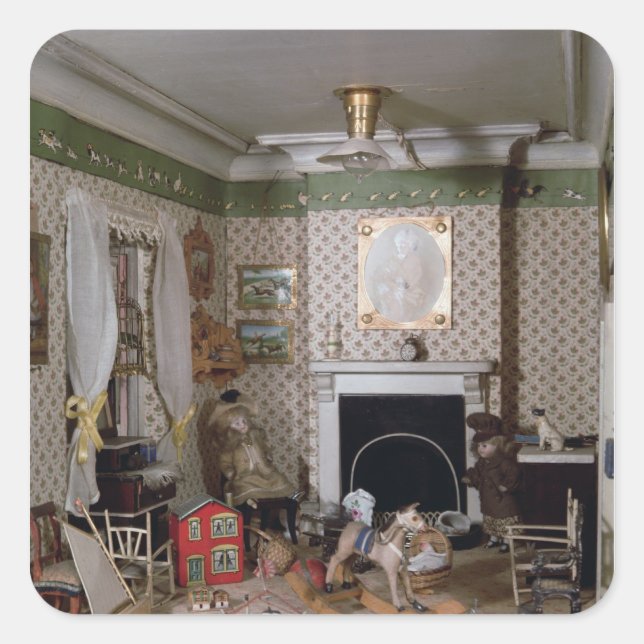 Nursery with toys from 'Miss Miles' House', 1890 Square Sticker (Front)