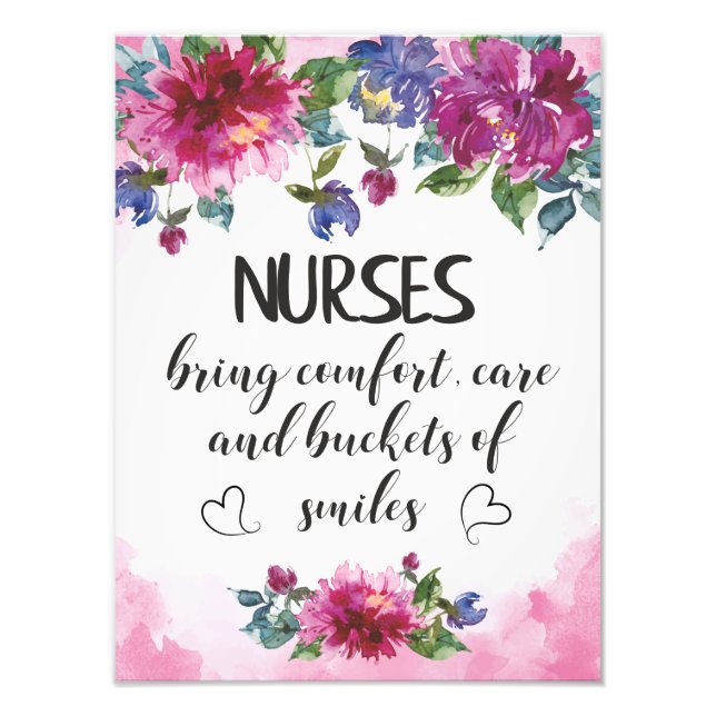 Nurses Appreciation Quote Graduation Gift Thank Photo Print (Front)