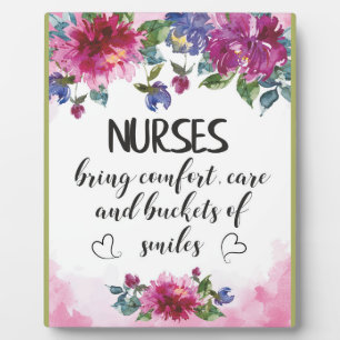 Nurses Appreciation Quote Graduation Gift Thank Plaque