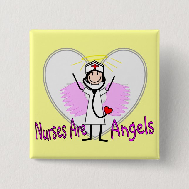 Nurses Are Angels 15 Cm Square Badge (Front)