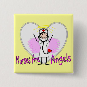 Nurses Are Angels 15 Cm Square Badge