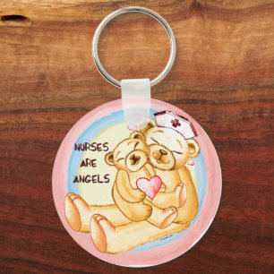 Nurses are angels key ring