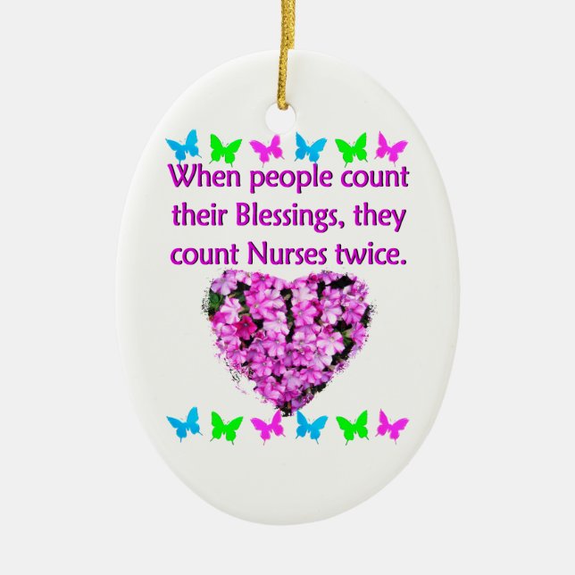 NURSES ARE APPRECIATED CERAMIC TREE DECORATION (Front)