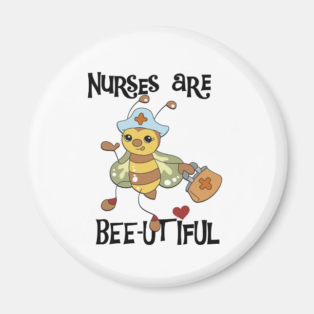 Nurses Are Bee-utiful Bumblebee Magnet (Front)