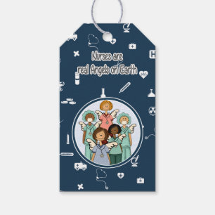 Nurses are real Angels on Earth. Custom Gift Tags
