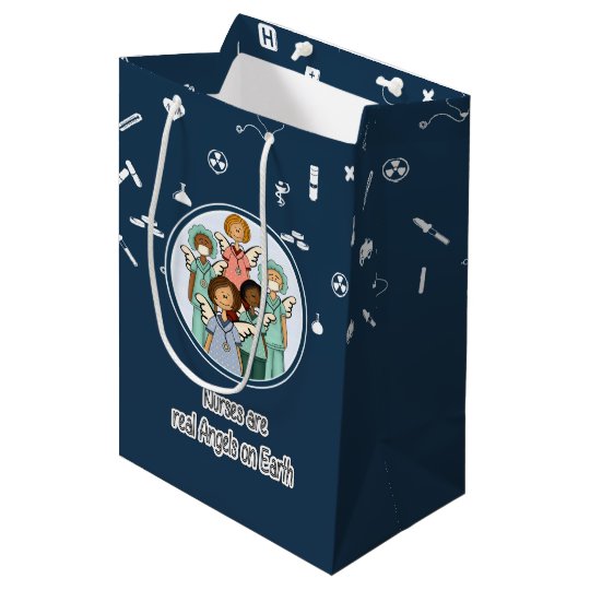 Nurses Are Real Angels On Earth Gift Bags Zazzle Co Uk