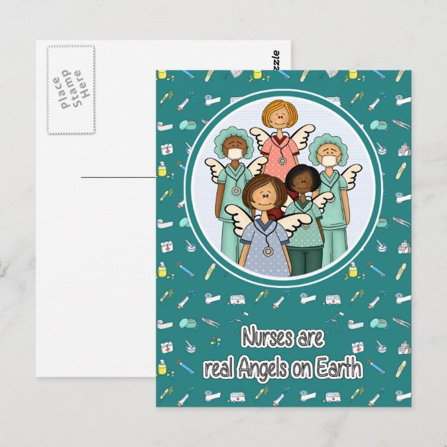 Nurses are Real Angels on Earth  Postcard (Front/Back)