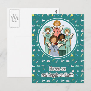 Nurses are Real Angels on Earth  Postcard