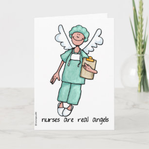 nurses are real angels thank you card