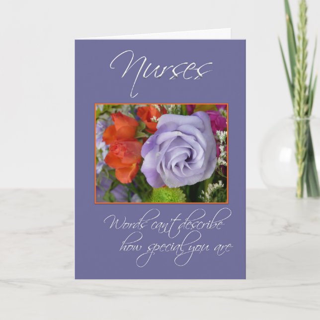 Nurses are Special-Colourful Flowers/Thank You Thank You Card (Front)