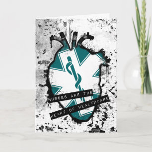 nurses are the anatomical heart of healthcare holiday card
