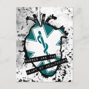 nurses are the anatomical heart of healthcare postcard