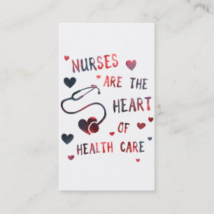 nurses are the heart of healthcare bokeh business card