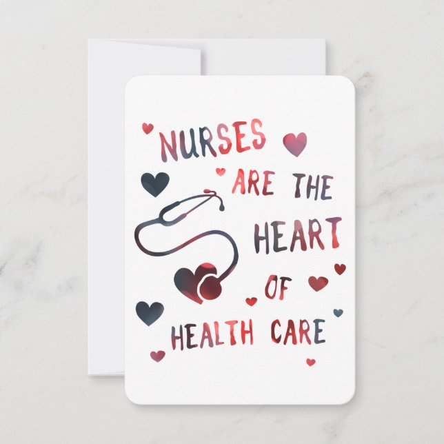 nurses are the heart of healthcare bokeh invitation (Front)