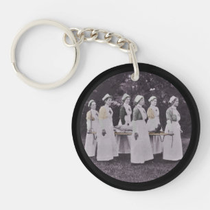 Nurses Bearing a Stretcher WWI Key Ring