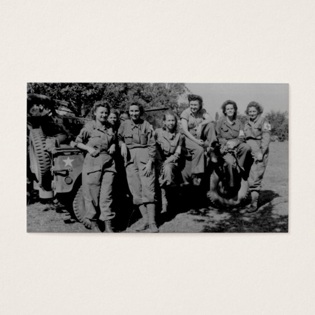 Nurses Beside Jeep WWII (Front)