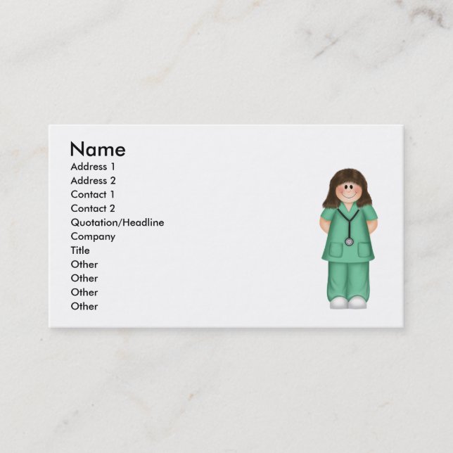 Nurse's Business Card (Front)
