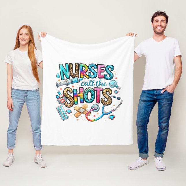 Nurses Call the Shots Fleece Blanket (In Situ)