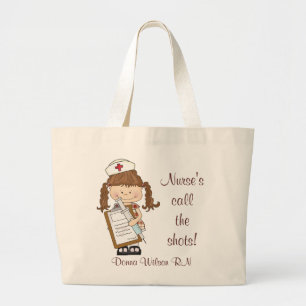 Nurse's Call the Shots Personalised Large Tote Bag