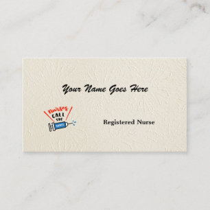 Nurses Call the Shots special personalised Business Card