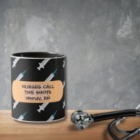 Nurses Call the Shots Syringe with Band Aid Mug