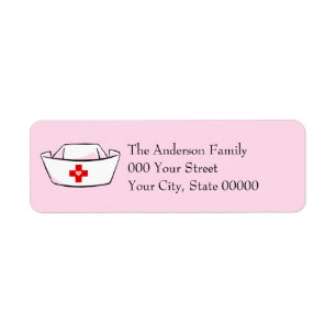 Nurse's Cap Personalised Pink Return Address