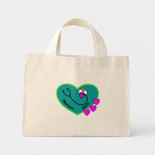 nurses care teal heart tote bag