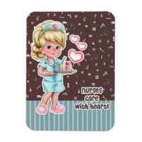 Nurses care with Heart. Cute Blond Nurse Gift 