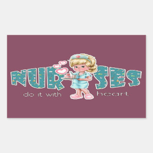 Nurses care with Heart. Nurses Day Stickers