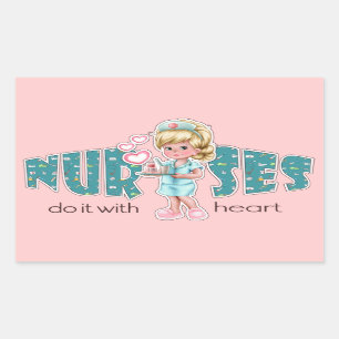 Nurses care with Heart. Nurses Day Stickers