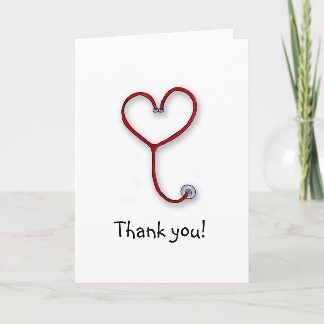 Nurses care with Heart - Nurses Gift - Personalise Thank You Card (Front)