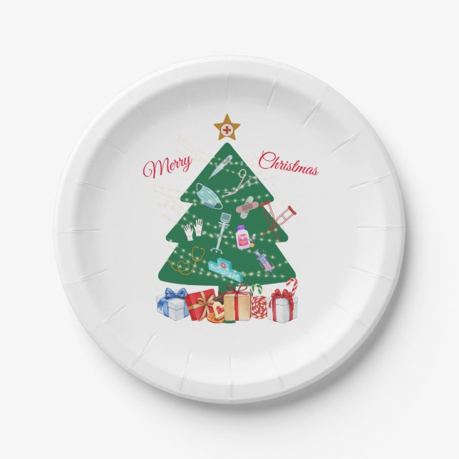 Nurses Christmas Party Paper Plates (Front)