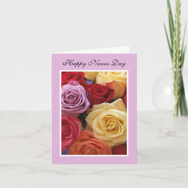 Nurses Day Card -- Rose Bouquet (Front)