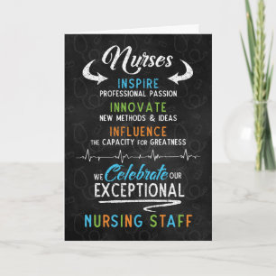 Nurses Day Chalkboard for Nursing Staff Card