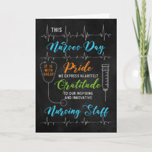 Nurses Day Chalkboard Nursing Staff Gratitude Card