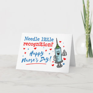 Nurse's Day Cute Needle Pun Thank You Card