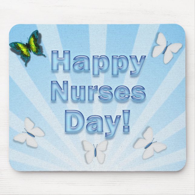 Nurses Day Gifts Butterflies Mouse Mat (Front)