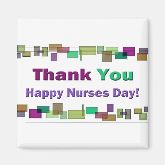 Nurses Day Gifts Colourful Squares Magnet (Front)