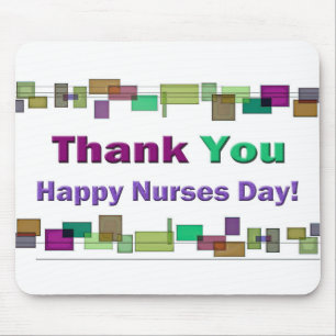 Nurses Day Gifts Colourful Squares Mouse Mat