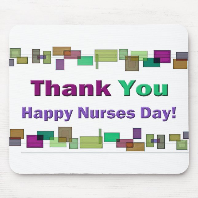 Nurses Day Gifts Colourful Squares Mouse Mat (Front)