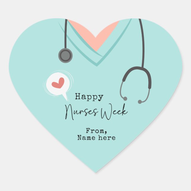 Nurses Day Gifts Nurse Appreciation Week  Heart Sticker (Front)