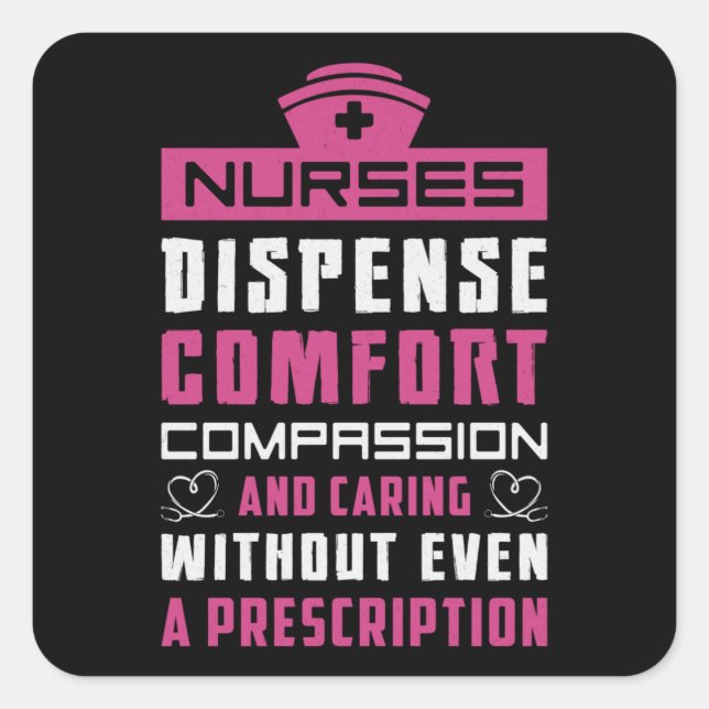 Nurses Dispense Nurse Medicine Emergency Ambulance Square Sticker (Front)