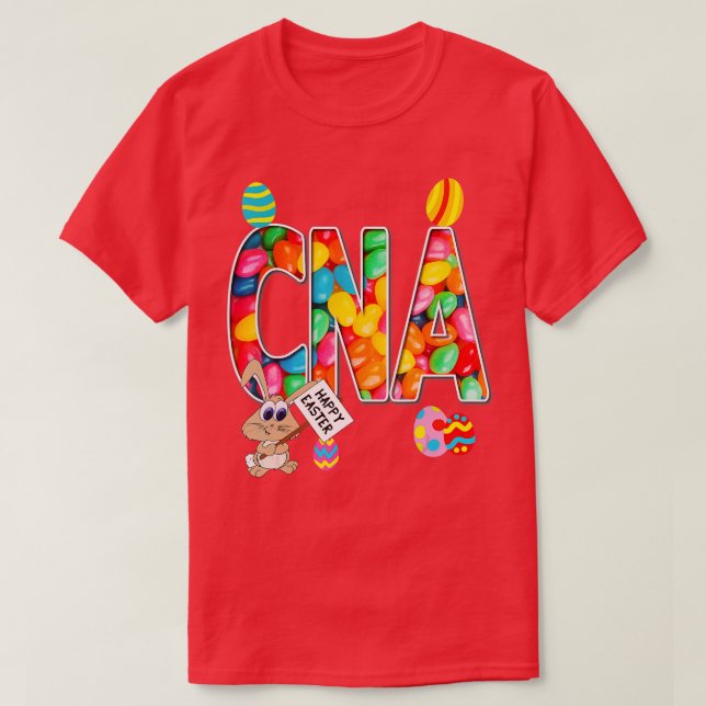 Nurses Easter Jellybean CNA  T-Shirt (Design Front)