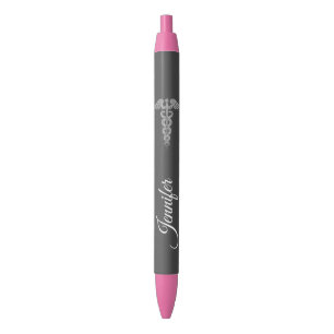 Nurse's Elegant Caduceus Medical Pink Grey Pen
