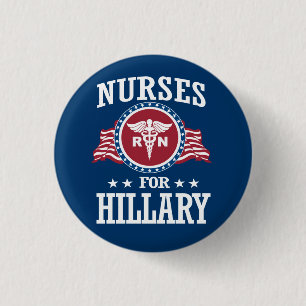 NURSES FOR HILLARY 3 CM ROUND BADGE
